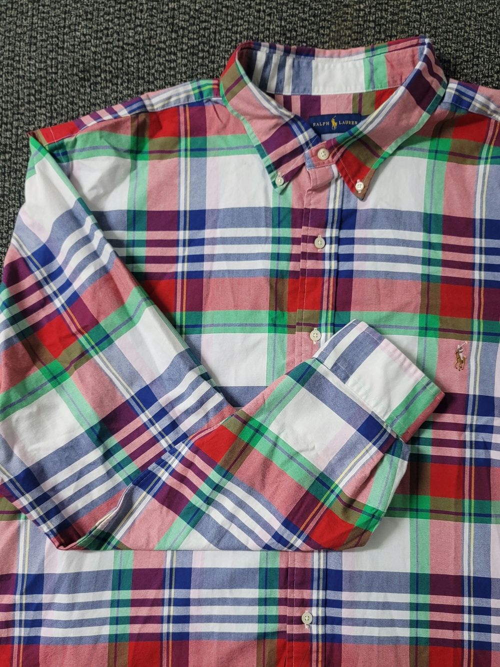 NWT Polo Ralph Lauren Oxford White Red Blue Green Plaid Men's 3XLT Big Tall